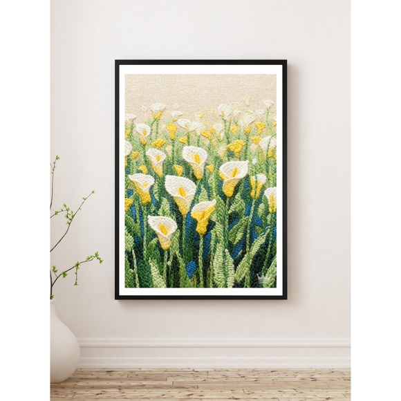 Royal Ink Smith Other - Royal Ink Smith Calla Lily Floral Textured Canvas Print Wall Art 12x16 NEW